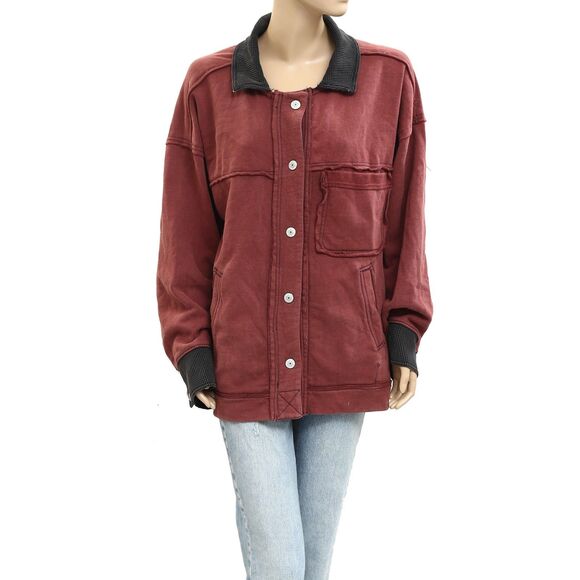 Free People We The Free Cabin Chore Jacket Top Buttondown Oversized XL 284351 - Picture 5 of 9